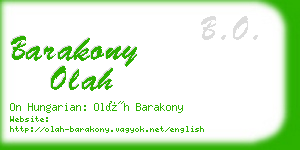 barakony olah business card